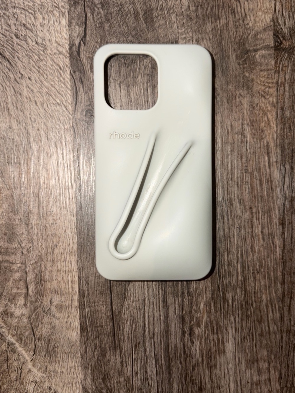 RHODE Soft White Silicone Phone Case with Integrated Grip